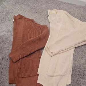 Universal Thread Women's Cardigan Set - Cream and Brown